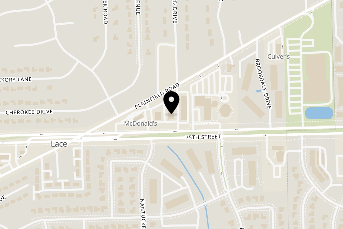 Map showing the location of Taktuka Moroccan Kitchen on 801 Plainfield Rd in Darien